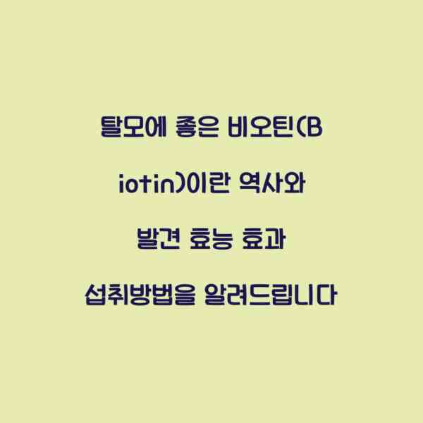 탈모에 좋은 비오틴(Biotin)이란 역사와 발견 효능 효과 섭취방법을 알려드립니다