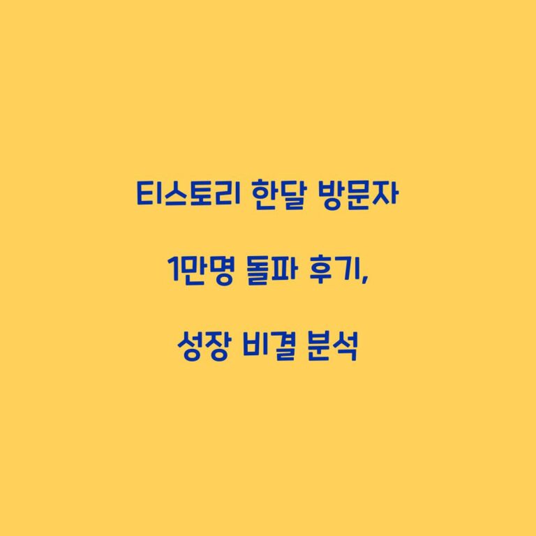 티스토리 한달 방문자 1만명 돌파 후기, 성장 비결 분석