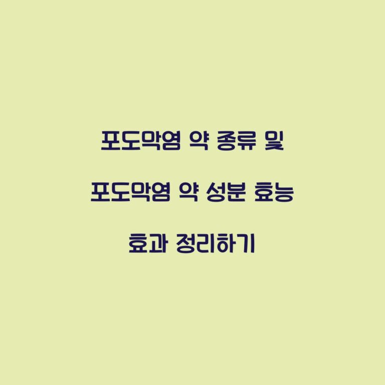포도막염 약 종류 및 포도막염 약 성분 효능 효과 정리하기
