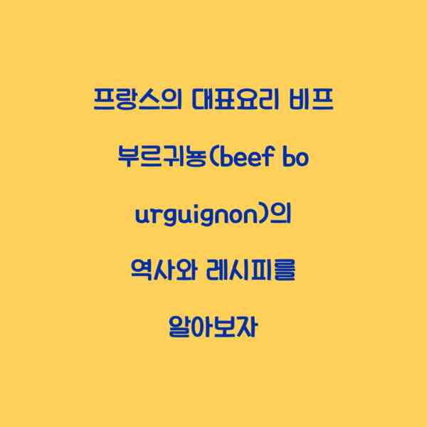프랑스의 대표요리 비프 부르귀뇽(beef bourguignon)의 역사와 레시피를 알아보자