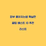 피부 좋아지는법 확실한 꿀팁 베스트 10 추천 리스트