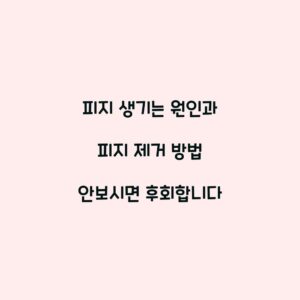 피지 생기는 원인과 피지 제거 방법 안보시면 후회합니다