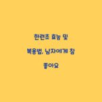 한련초 효능 및 복용법, 남자에게 참 좋아요