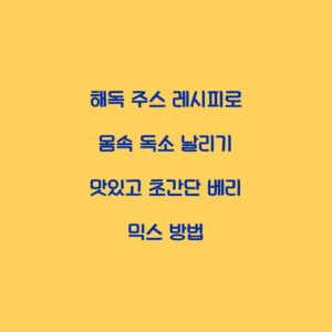 해독 주스 레시피로 몸속 독소 날리기 맛있고 초간단 베리 믹스 방법