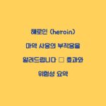 헤로인 (heroin) 마약 사용의 부작용을 알려드립니다 – 효과와 위험성 요약