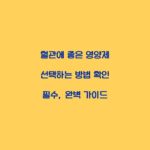 혈관에 좋은 영양제 선택하는 방법 확인 필수, 완벽 가이드