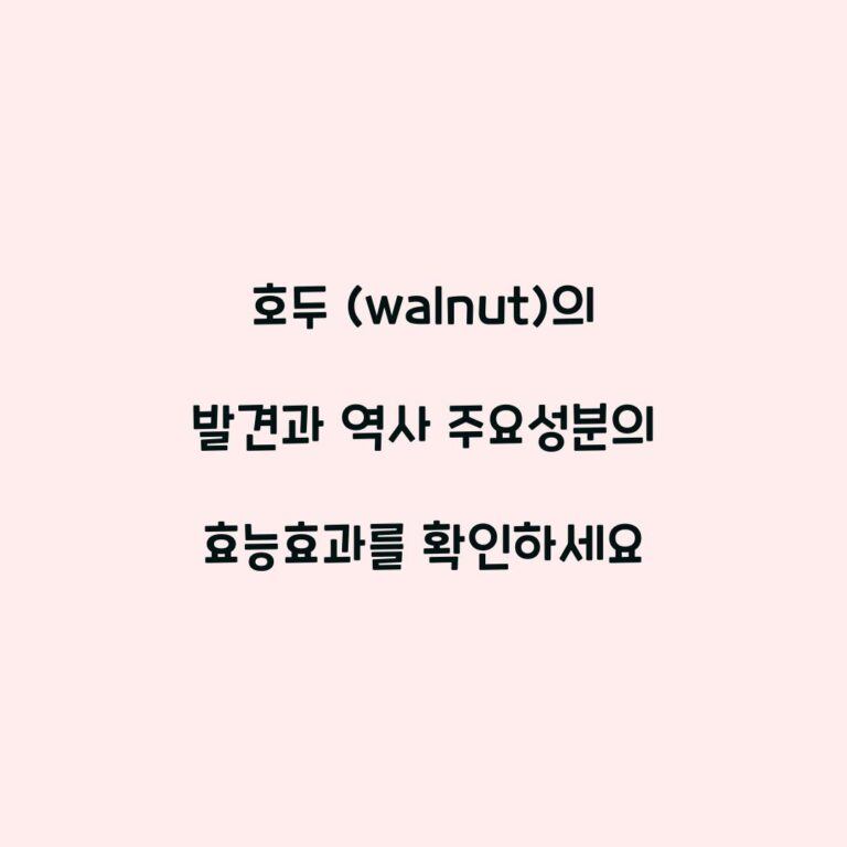 호두 (walnut)의 발견과 역사 주요성분의 효능효과를 확인하세요