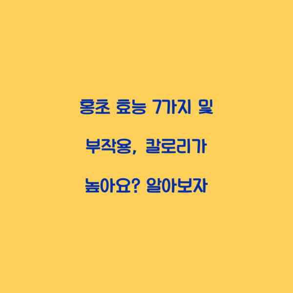 홍초 효능 7가지 및 부작용, 칼로리가 높아요? 알아보자