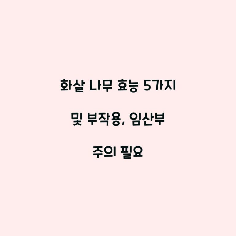 화살 나무 효능 5가지 및 부작용, 임산부 주의 필요