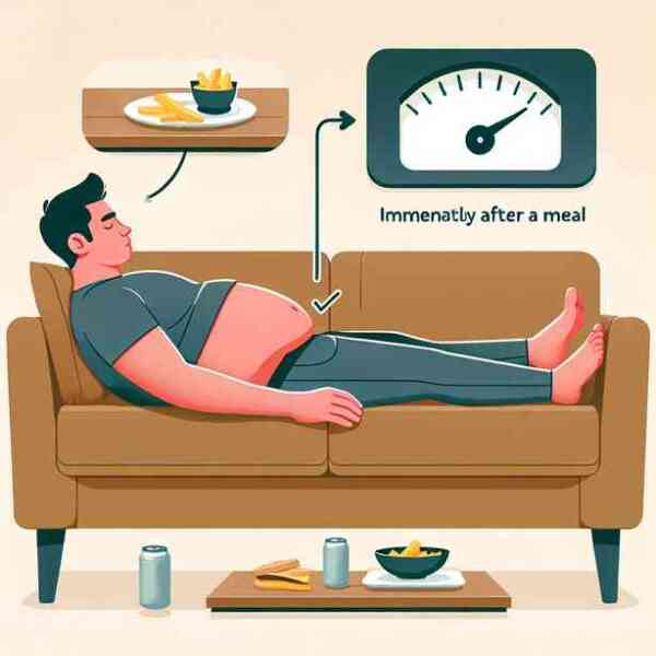 식사 후 바로 눕는 것이 체중에 미치는 영향은? 식사 후 바로 눕는 것이 체중에 미치는 영향은?